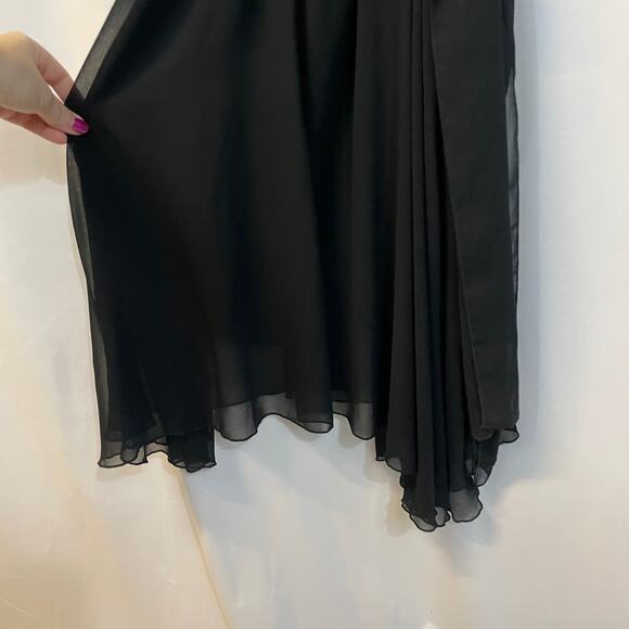 Intimissimi Black Off Shoulder Black Sheer Knee Length Romantic Dress Small - Picture 4 of 6